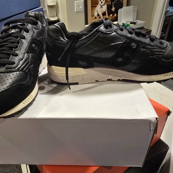 Saucony Shadow 5000 [S70848-3] Shoes BLACK Sneakers Leather Mens Size 12 NEW - Picture 3 of 9